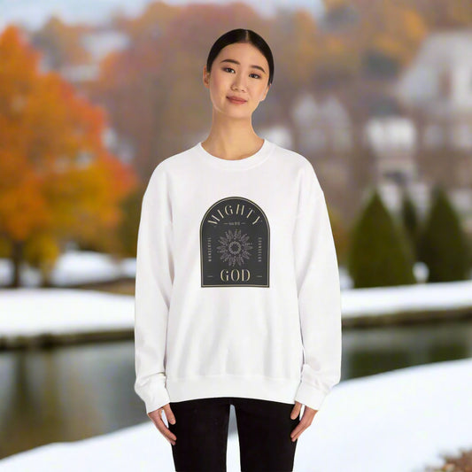 Christian Unisex Sweatshirt - Isaiah 9:6 Mighty God Design | Cozy Winter Apparel