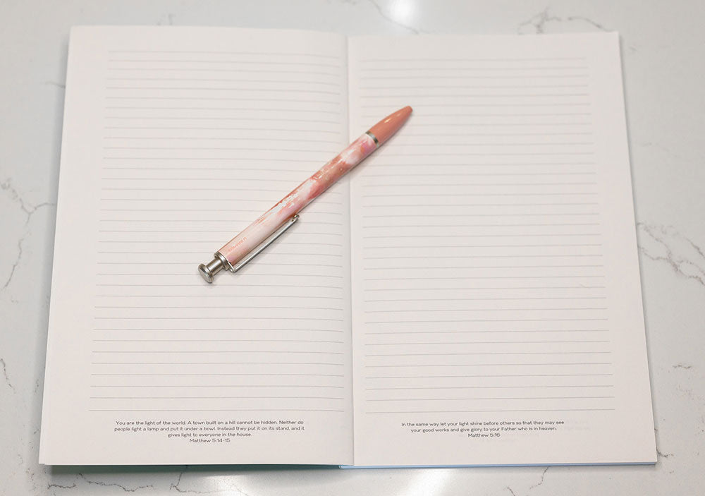 Be the Light Christian Journal w/ Scripture | 6 x 9 Inches | Gifts under $10