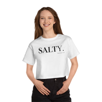 SALTY Women's Cropped Christian T-Shirt | Cute Workout Top