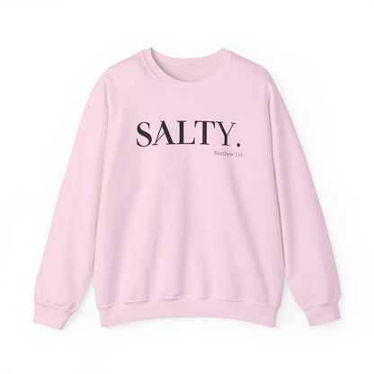 SALTY (Large Print) Unisex Heavy Blend™ Crewneck Christian Sweatshirt