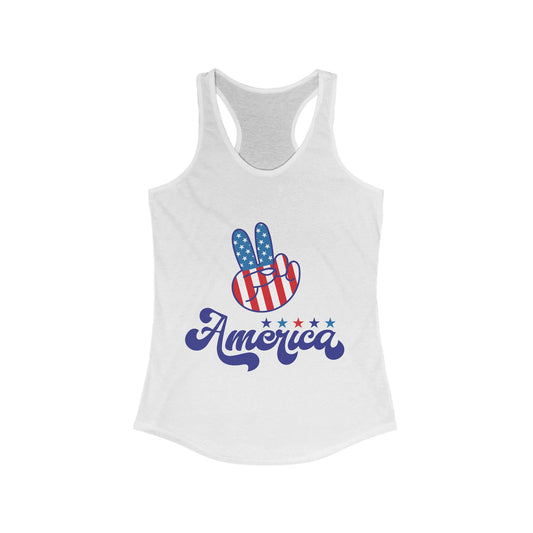 America Red, White, and Blue Women's Racerback Tank | Patriotic Apparel