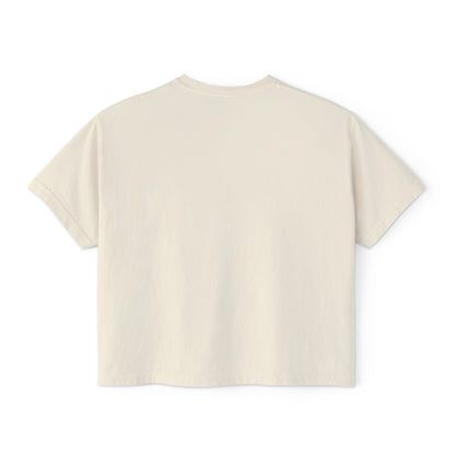 Salty Script Women's Boxy Tee — Beachy Casual Crop Top