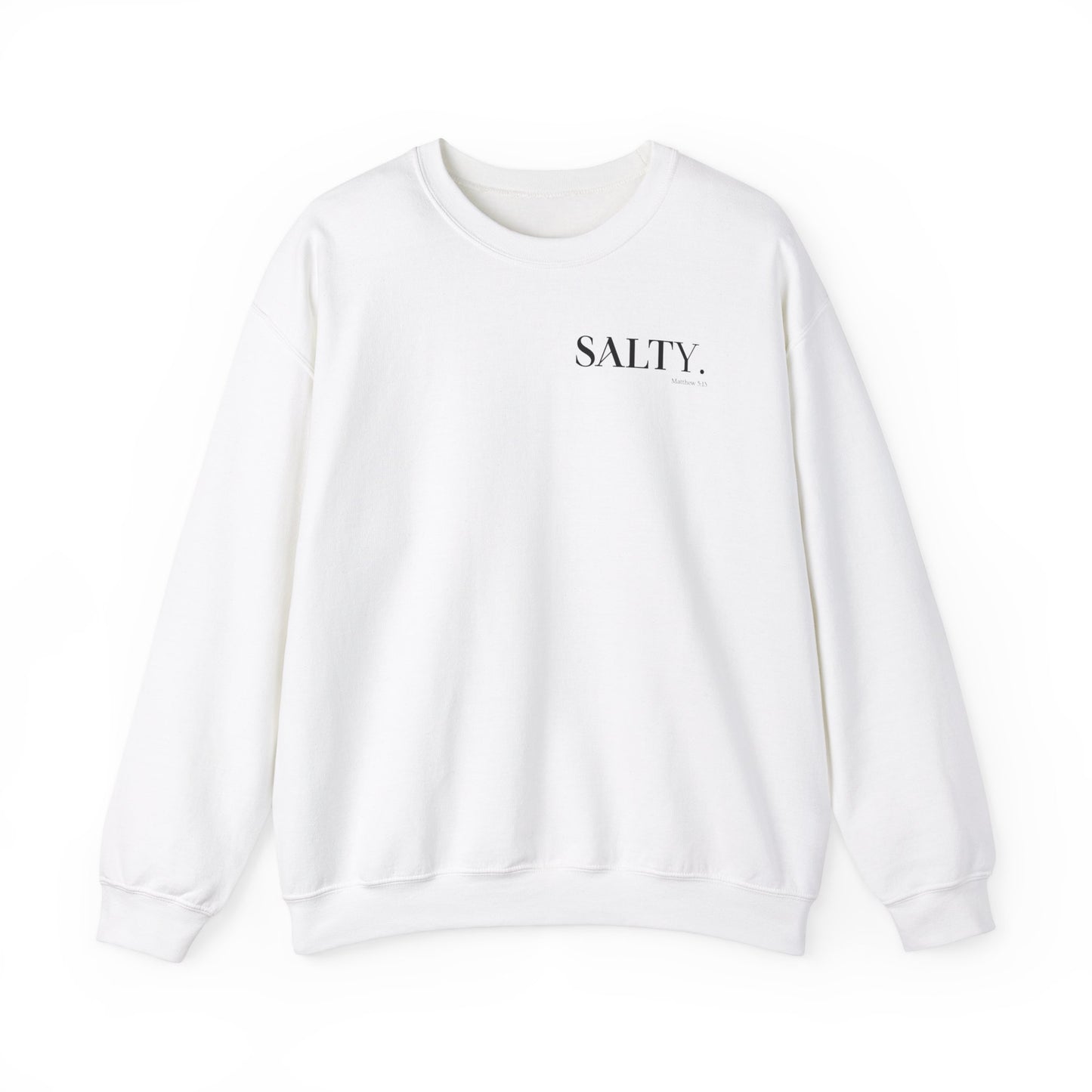 SALTY (Small Print) Unisex Heavy Blend™ Crewneck Christian Sweatshirt