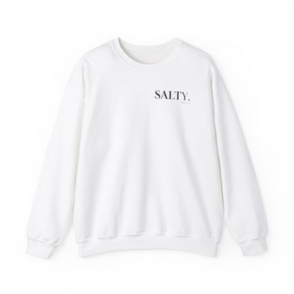 SALTY (Small Print) Unisex Heavy Blend™ Crewneck Christian Sweatshirt