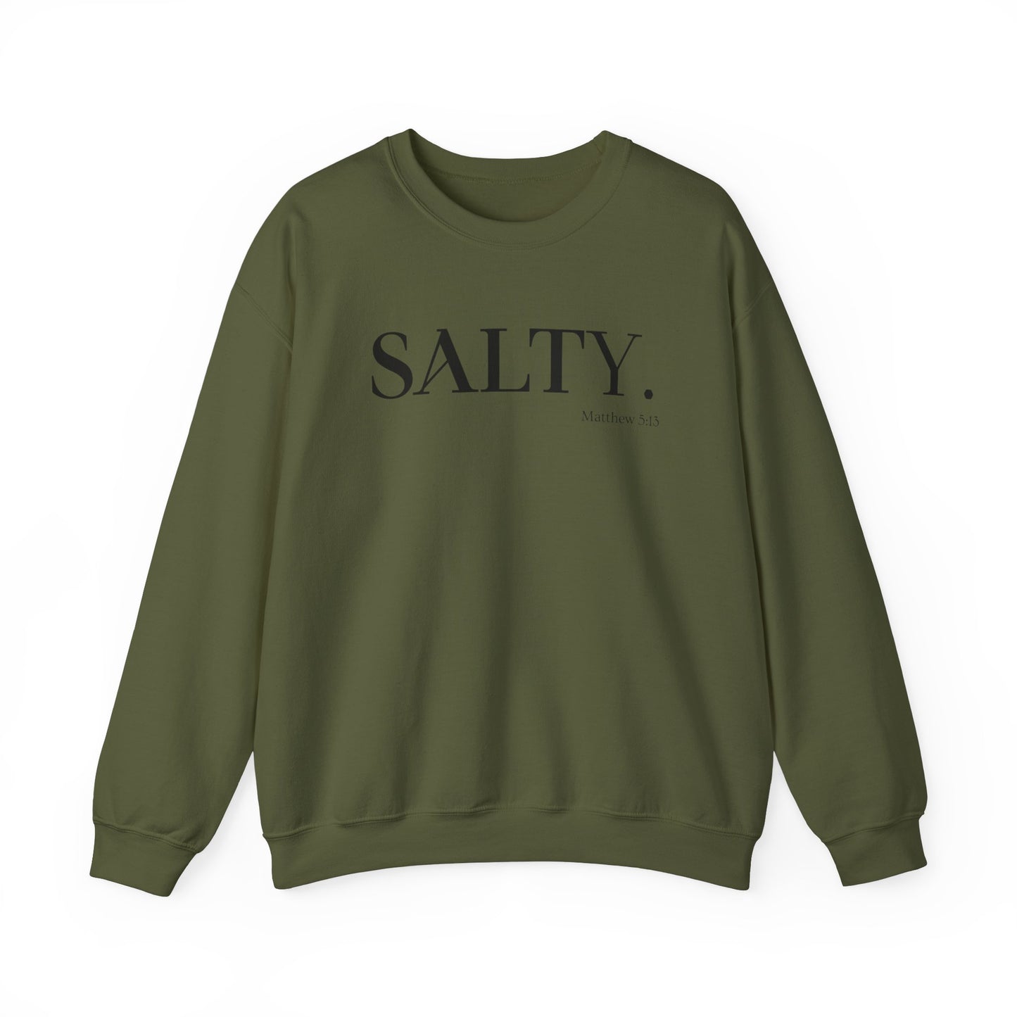 SALTY (Large Print) Unisex Heavy Blend™ Crewneck Christian Sweatshirt