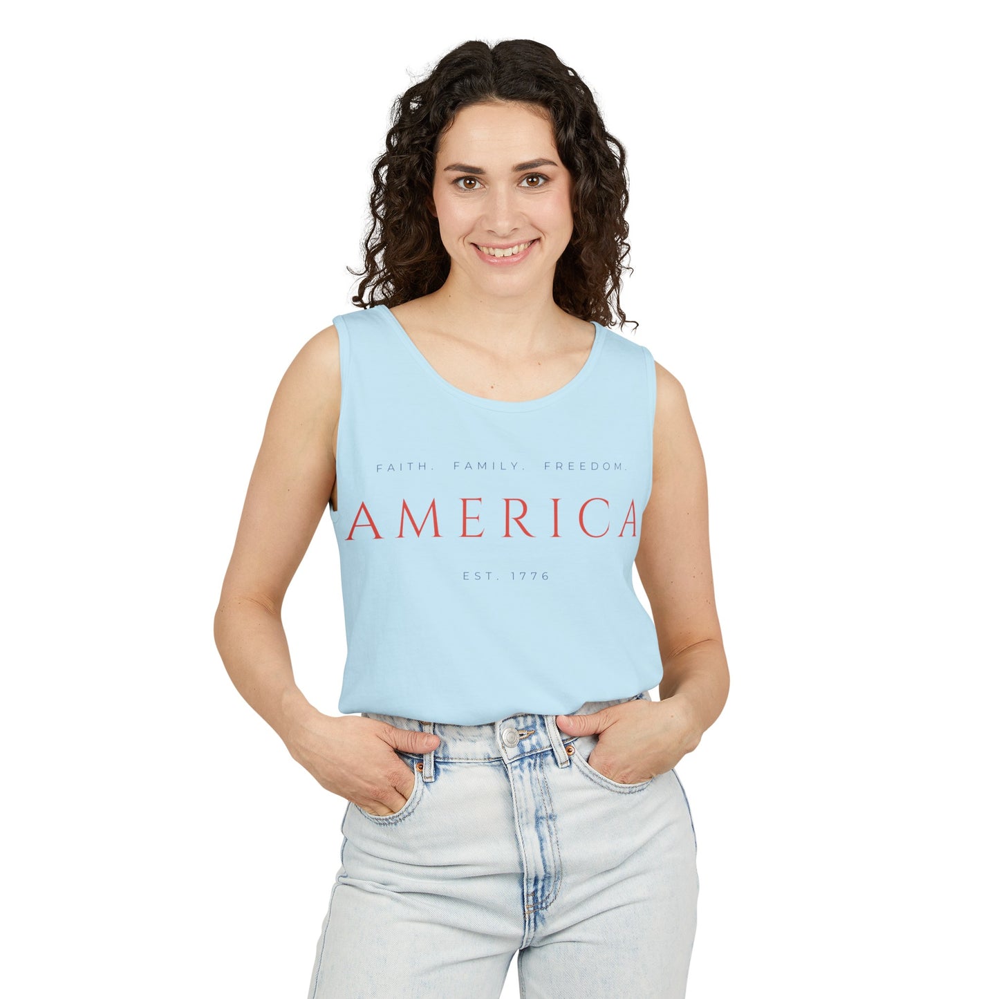 Faith Family Freedom Unisex Tank Top | Patriotic Clothing