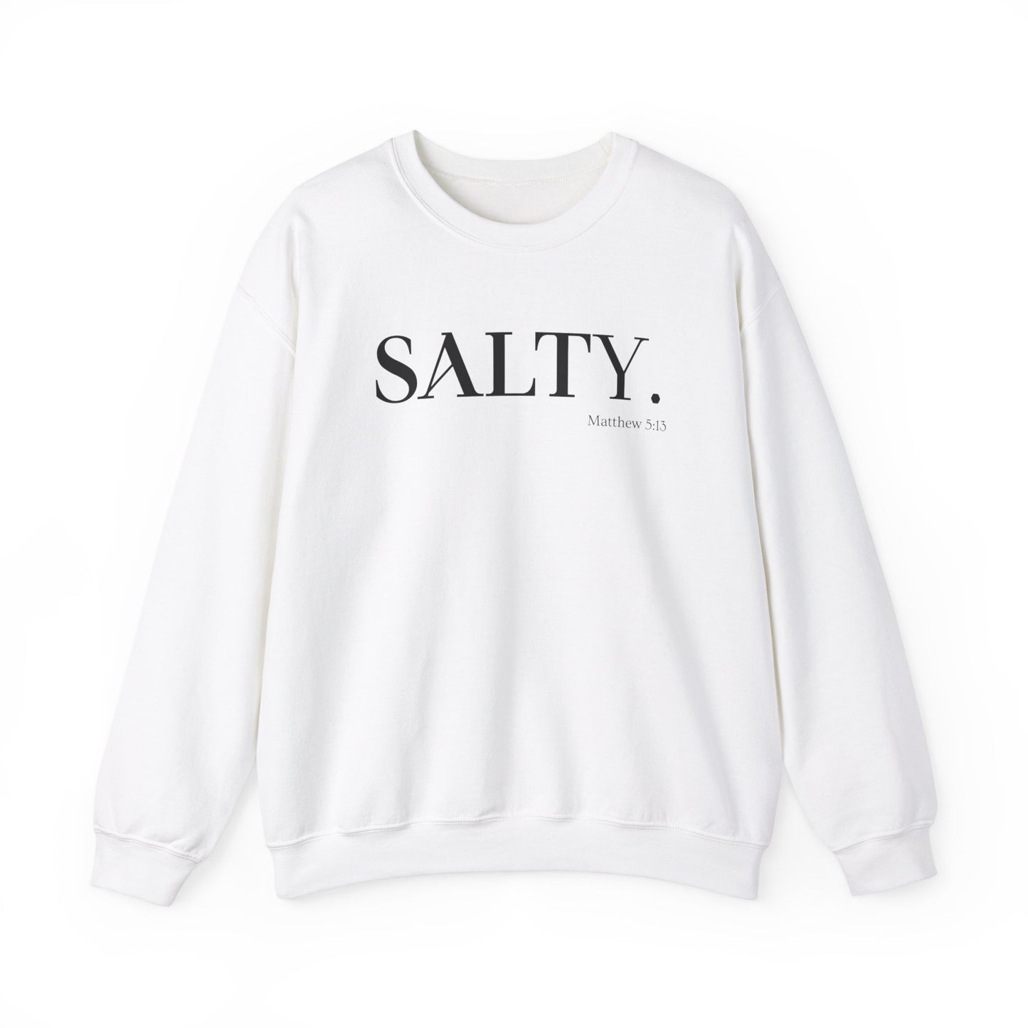 SALTY (Large Print) Unisex Heavy Blend™ Crewneck Christian Sweatshirt