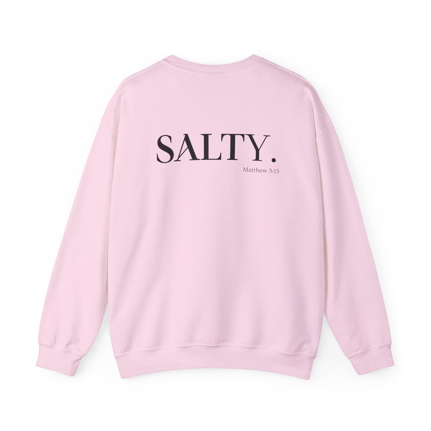 SALTY (Logo on Front, SALTY on Back) Unisex Heavy Blend™ Crewneck Christian Sweatshirt