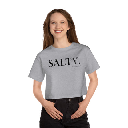 SALTY Women's Cropped Christian T-Shirt | Cute Workout Top