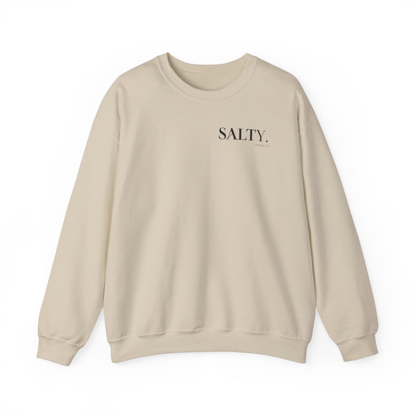 SALTY (Small Print) Unisex Heavy Blend™ Crewneck Christian Sweatshirt