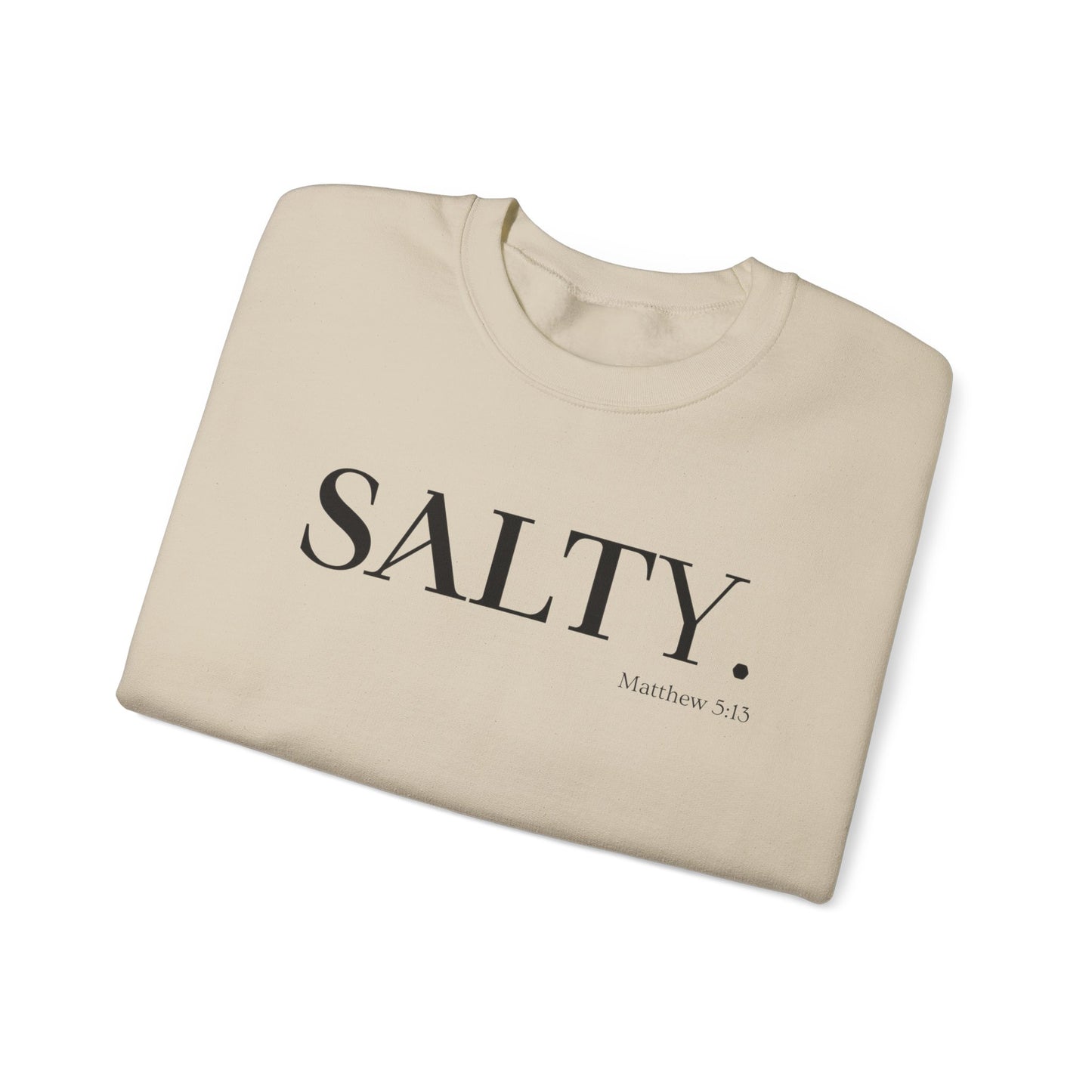 SALTY (Large Print) Unisex Heavy Blend™ Crewneck Christian Sweatshirt