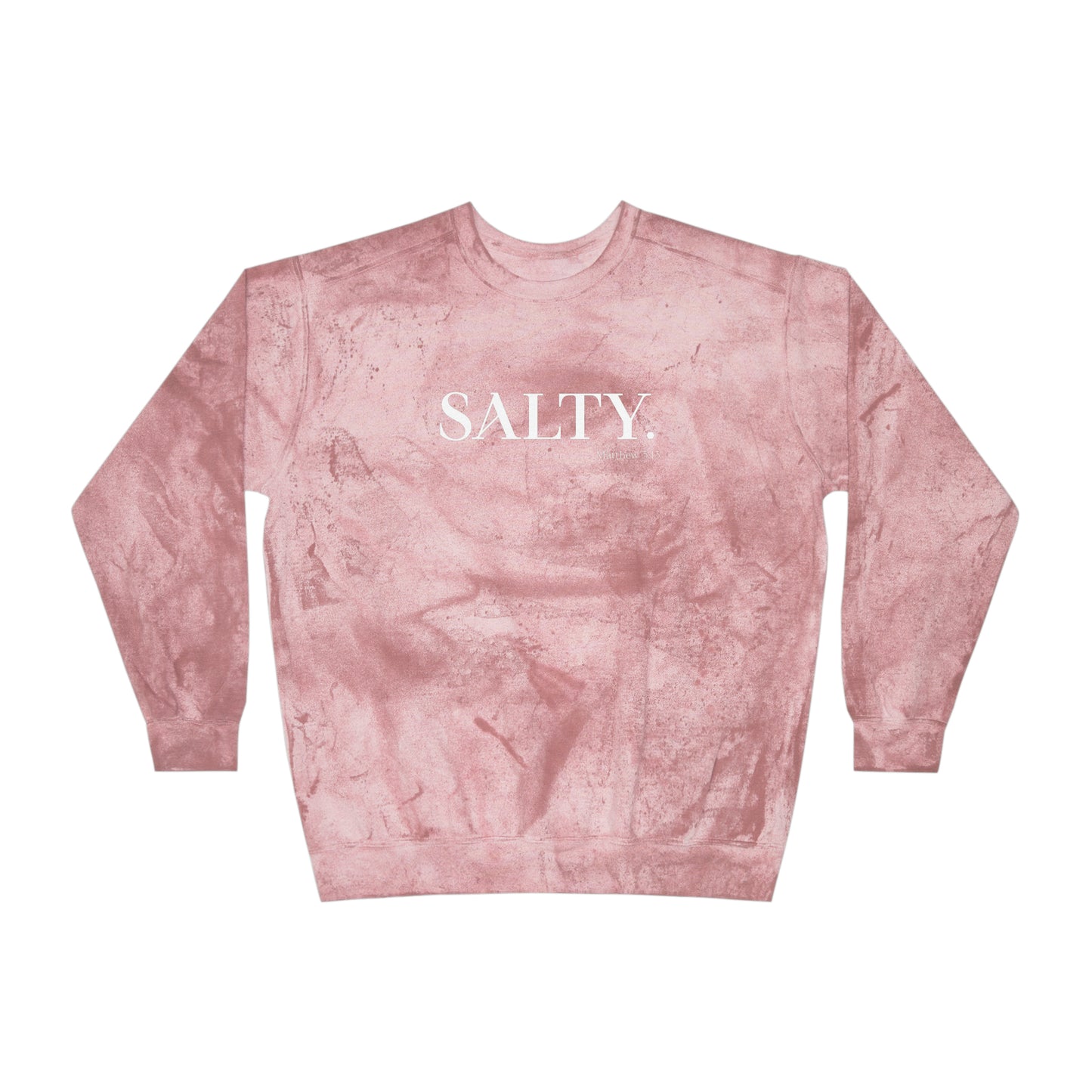 SALTY Unisex Color Blast Christian Crewneck Sweatshirt