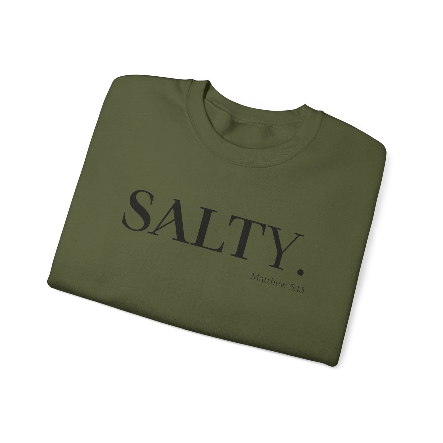 SALTY (Large Print) Unisex Heavy Blend™ Crewneck Christian Sweatshirt