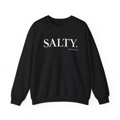 SALTY (Large Print) Unisex Heavy Blend™ Crewneck Christian Sweatshirt