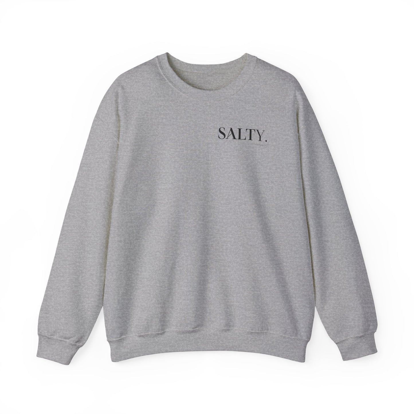 SALTY (Small Print) Unisex Heavy Blend™ Crewneck Christian Sweatshirt