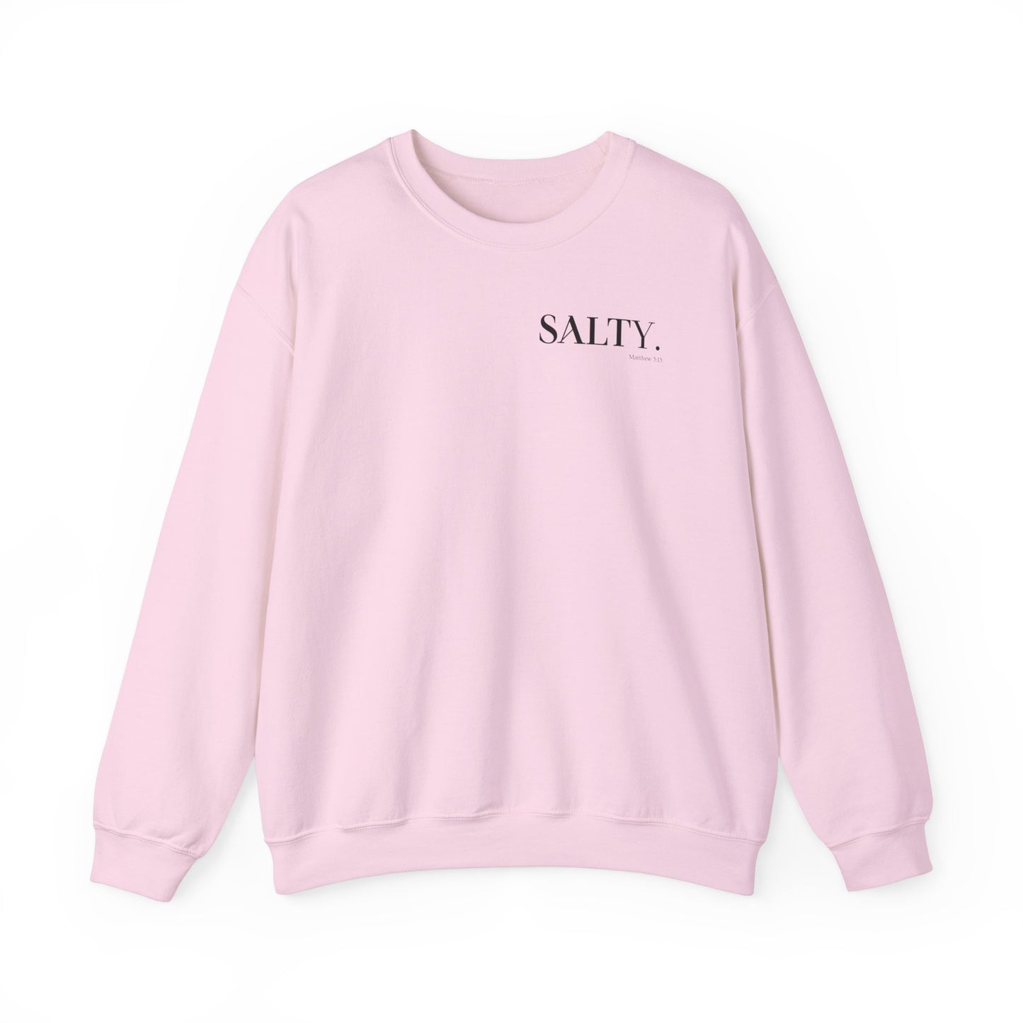 SALTY (Small Print) Unisex Heavy Blend™ Crewneck Christian Sweatshirt