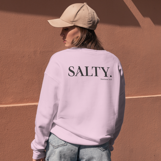 SALTY (Logo on Front, SALTY on Back) Unisex Heavy Blend™ Crewneck Christian Sweatshirt