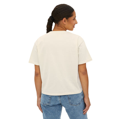 Salty Script Women's Boxy Tee — Beachy Casual Crop Top