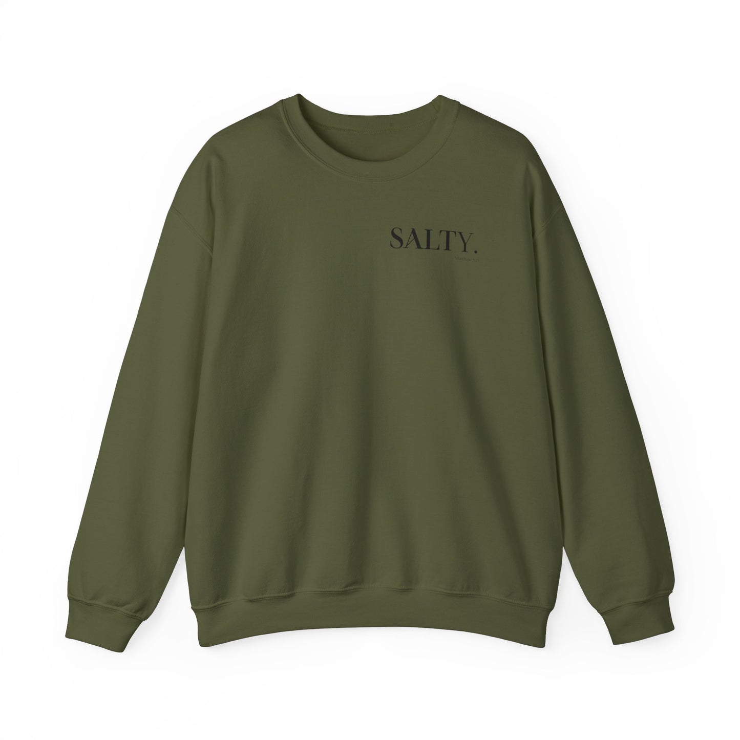 SALTY (Small Print) Unisex Heavy Blend™ Crewneck Christian Sweatshirt