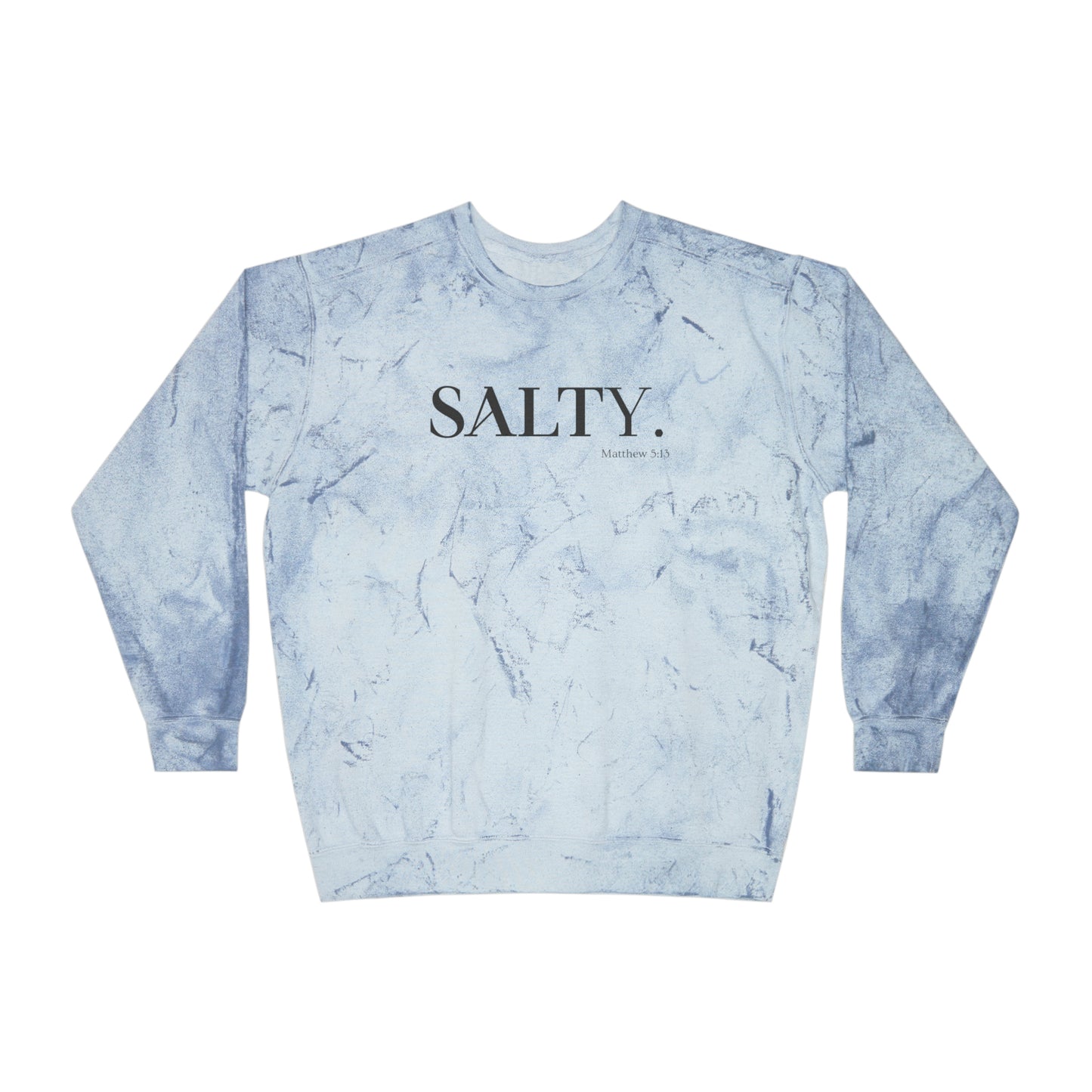 SALTY Unisex Color Blast Christian Crewneck Sweatshirt