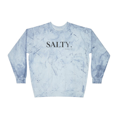 SALTY Unisex Color Blast Christian Crewneck Sweatshirt