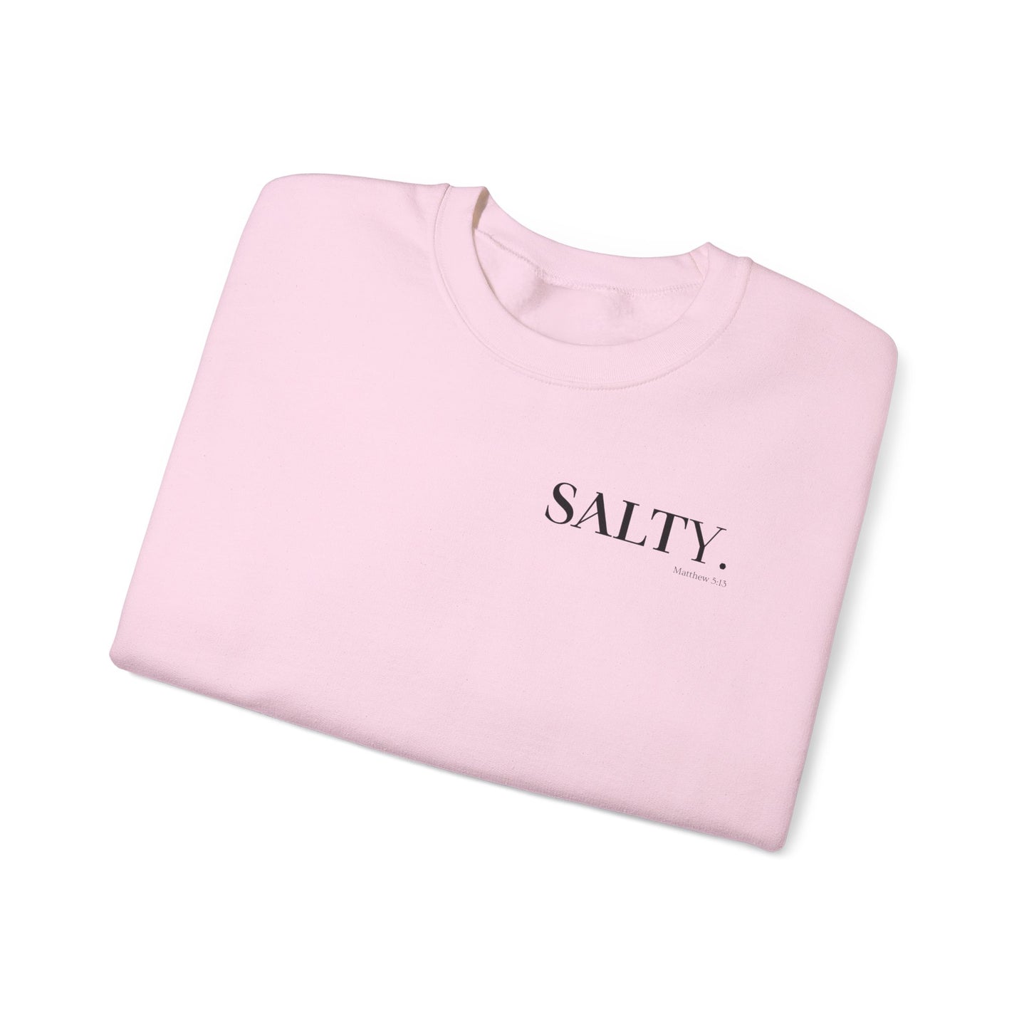 SALTY (Small Print) Unisex Heavy Blend™ Crewneck Christian Sweatshirt