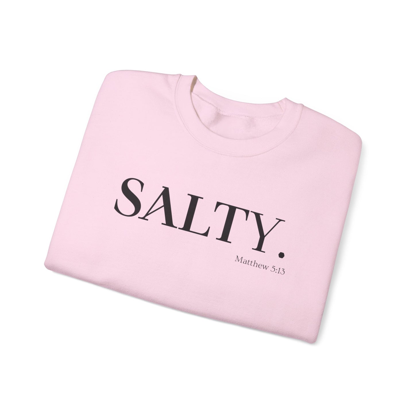 SALTY (Large Print) Unisex Heavy Blend™ Crewneck Christian Sweatshirt