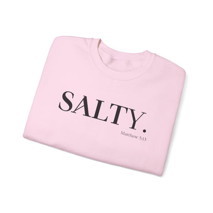 SALTY (Large Print) Unisex Heavy Blend™ Crewneck Christian Sweatshirt