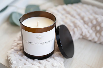 Frankincense & Myrrh | Non-Toxic, Long-Burning Candle Hand Poured in the USA | Light of the World | Bible Verse Christmas Candle