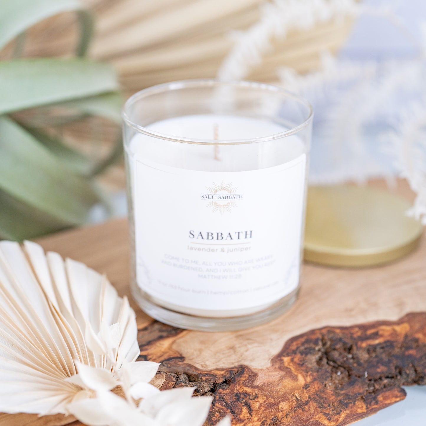Lavender & Juniper | Non-Toxic, Long-Burning Candle Hand Poured in the USA | Sabbath | Bible Verse Fall Candle