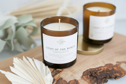 Frankincense & Myrrh | Non-Toxic, Long-Burning Candle Hand Poured in the USA | Light of the World | Bible Verse Christmas Candle