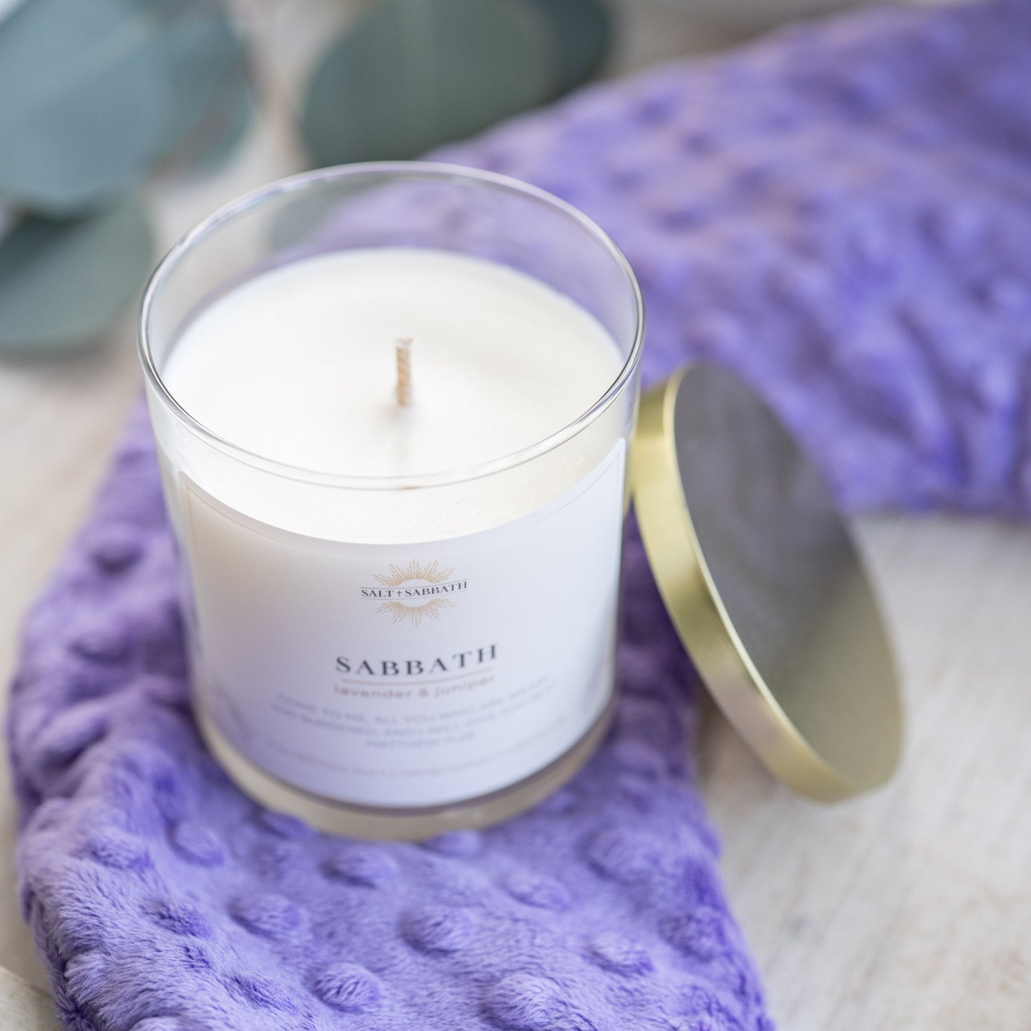 Lavender & Juniper | Non-Toxic, Long-Burning Candle Hand Poured in the USA | Sabbath | Bible Verse Fall Candle