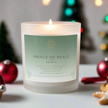 Balsam Fir Christmas Tree Candle | Non-Toxic, Long Burning Candle Hand Poured in the USA | Prince of Peace | Christmas Candle