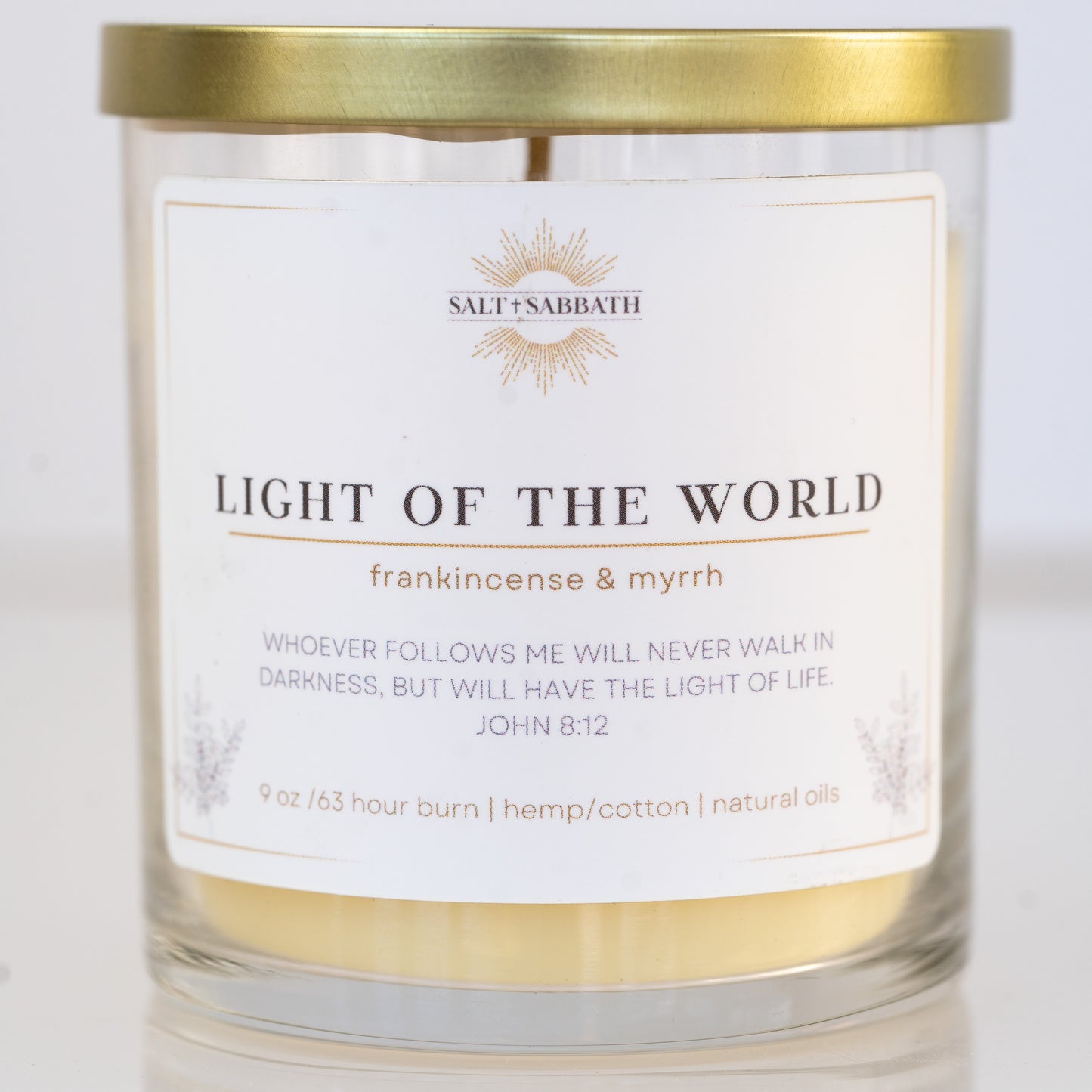 Frankincense & Myrrh | Non-Toxic Fall Candle Hand Poured in the USA | Light of the World | Bible Verse Candle