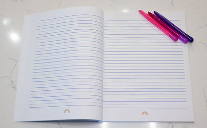 Fearfully and Wonderfully Made Children's Notebook with Butterflies & Rainbows | 8.5 x 11 Inches | Kids' Gifts under $15