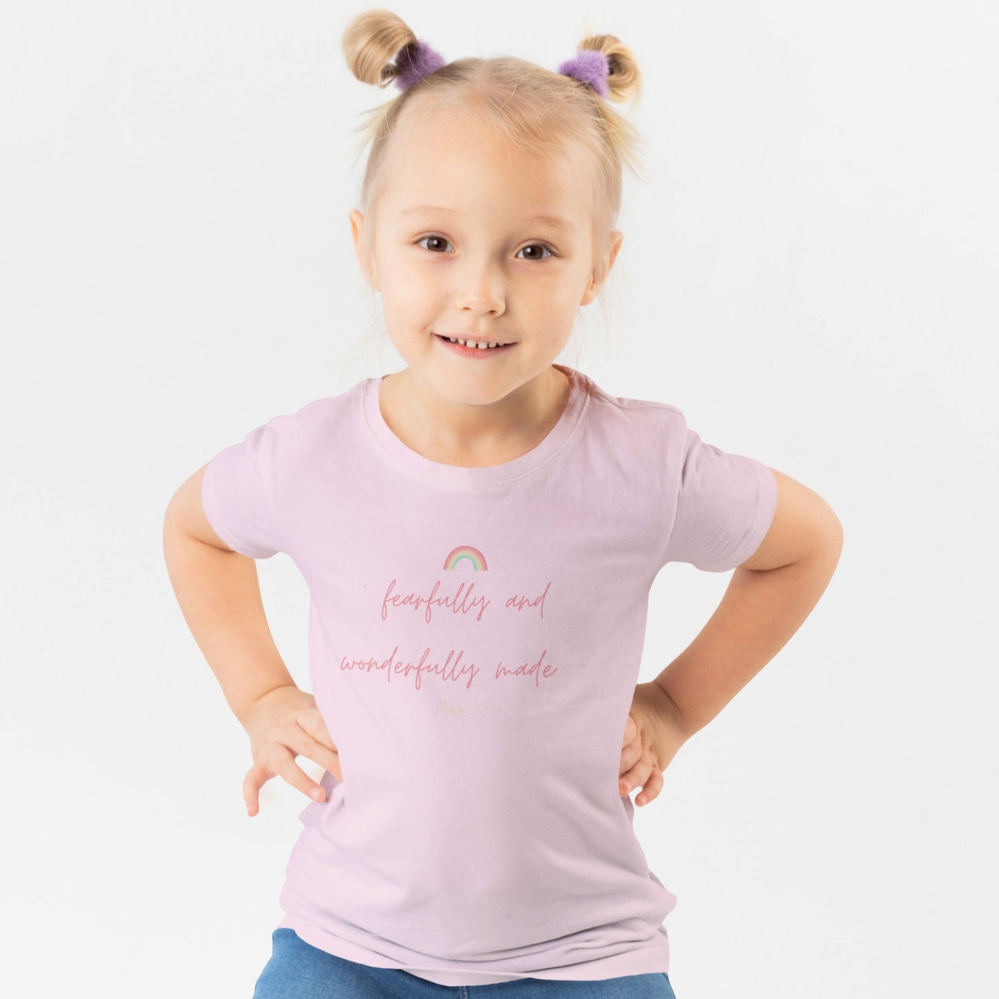 Kids' Christian Rainbow T-Shirt | Little Girls Heavy Cotton™ Rainbow Tee