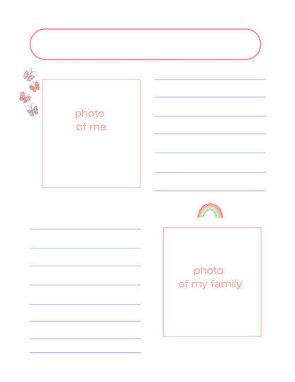 Fearfully and Wonderfully Made Children's Notebook with Butterflies & Rainbows | 8.5 x 11 Inches | Kids' Gifts under $15