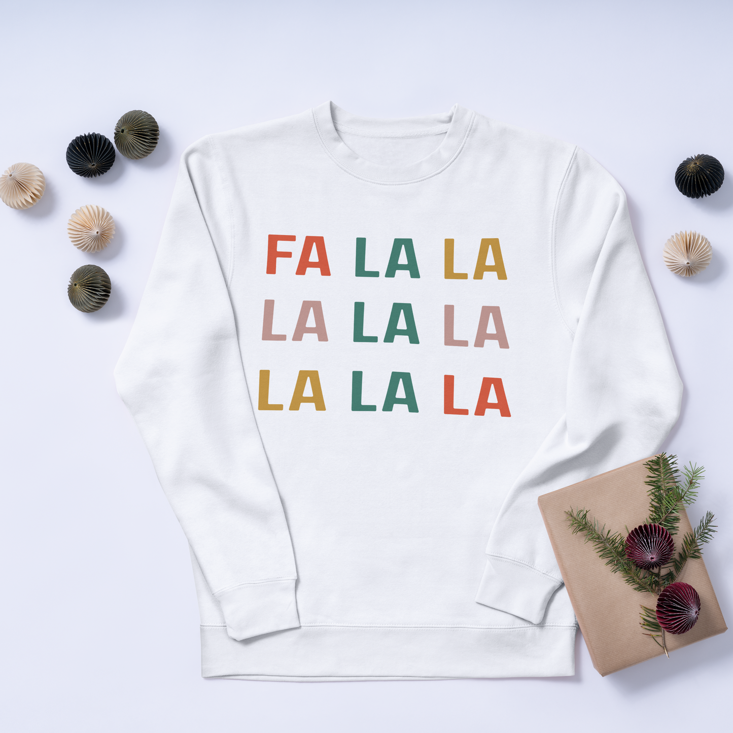 FA LA LA Christmas Crewneck Sweatshirt | Fun Trendy Holiday Christmas Apparel