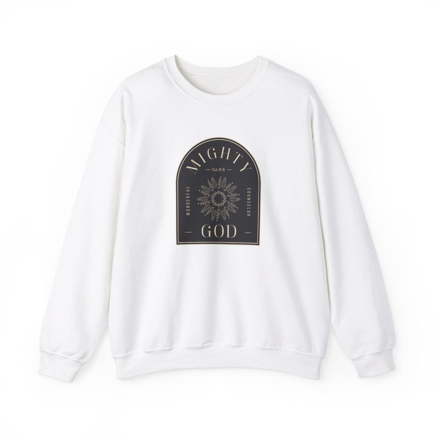 Christian Unisex Sweatshirt - Isaiah 9:6 Mighty God Design | Cozy Christmas Apparel