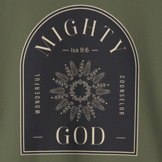 Christian Unisex Sweatshirt - Isaiah 9:6 Mighty God Design | Cozy Christmas Apparel