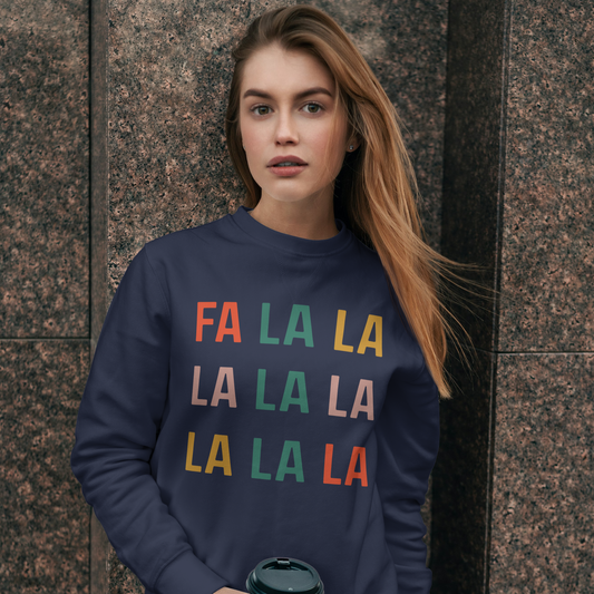 Christmas Crewneck Sweatshirt - FA LA LA Fun Trendy Holiday Christmas Apparel