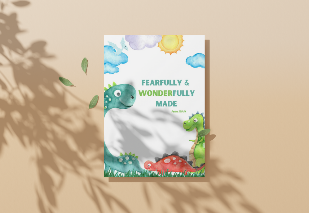 Fearfully and Wonderfully Made Children's Dinosaur Notebook |  8.5 x 11 Inches