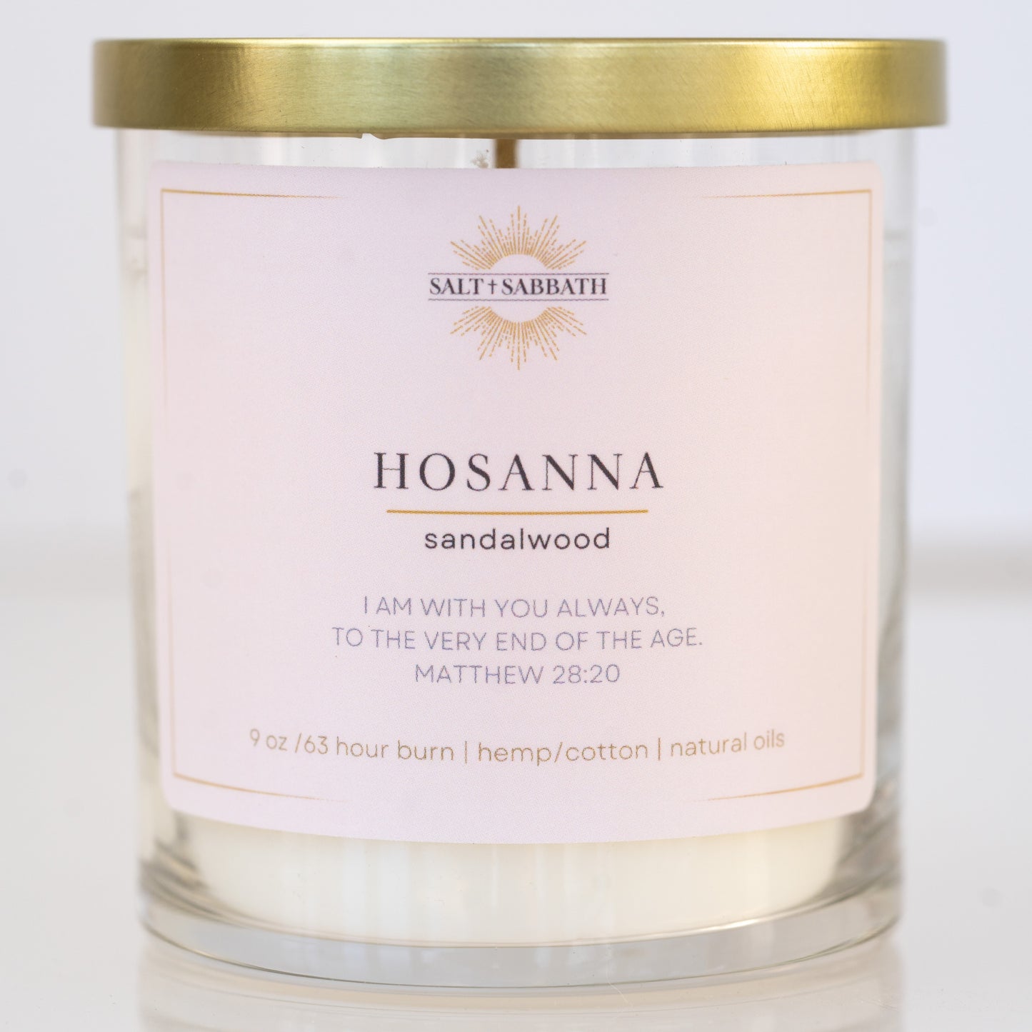 Sandalwood | Non-Toxic Candle Hand Poured in the USA | Hosanna | Bible Verse Fall Candle