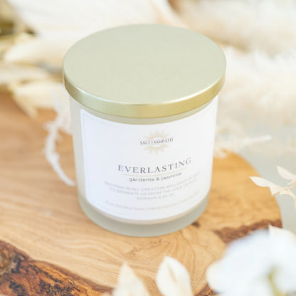 Gardenia & Jasmine | Non-Toxic, Long-Burning Candle Hand Poured in the USA | Everlasting | Bible Verse Fall Candle